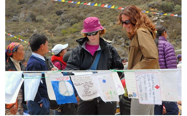 dream flags in Khumjung